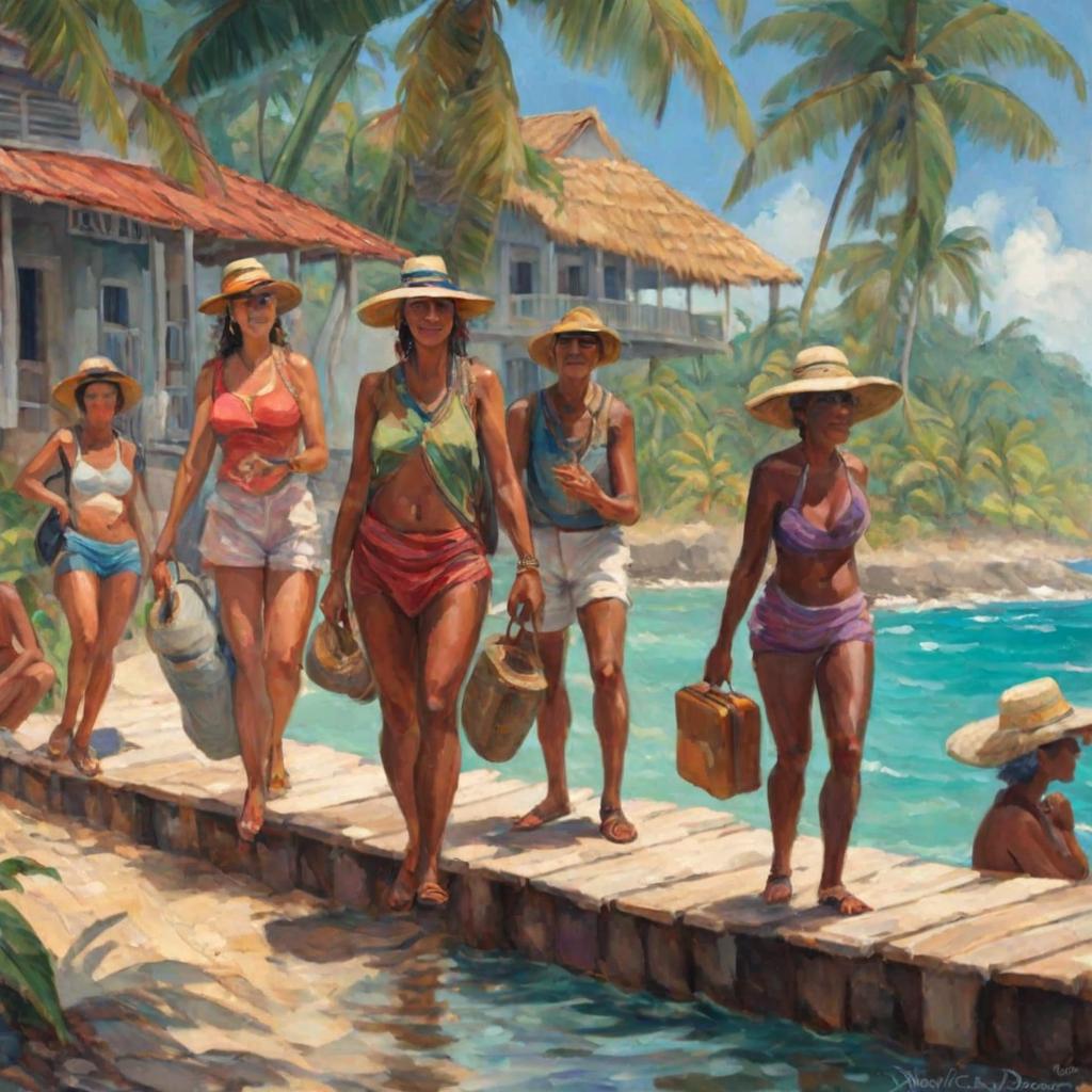 group traveling in the caribbe